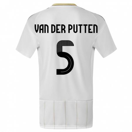 Kandiny Homme Maillot Costa Rica Santiago Van Der Putten #5 Blanc Tenues Extérieur 24-26 T-Shirt