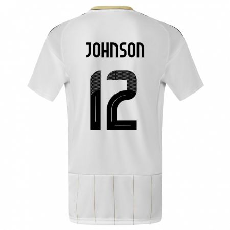 Kandiny Homme Maillot Costa Rica Shawn Johnson #12 Blanc Tenues Extérieur 24-26 T-Shirt