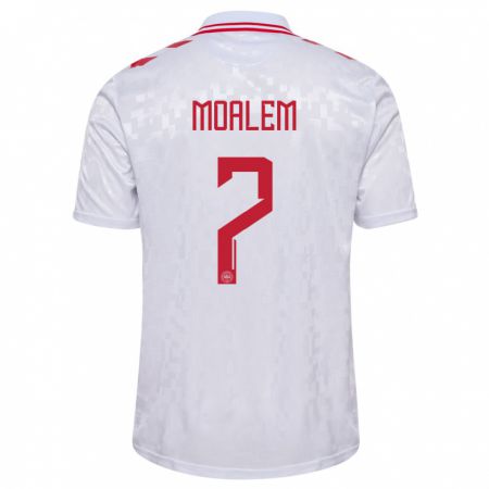 Kandiny Homme Maillot Danemark Jonathan Moalem #7 Blanc Tenues Extérieur 24-26 T-Shirt