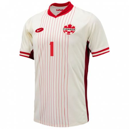 Kandiny Homme Maillot Canada Nathaniel Abraham #1 Blanc Tenues Extérieur 24-26 T-Shirt