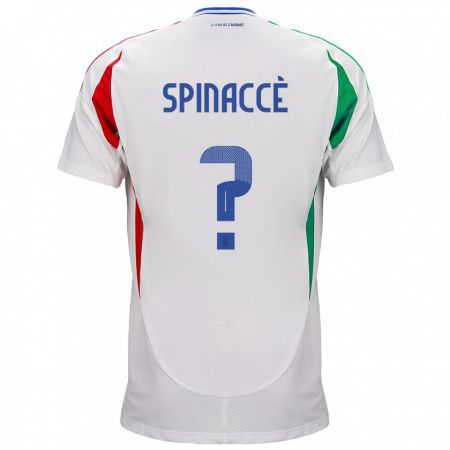 Kandiny Homme Maillot Italie Matteo Spinaccè #0 Blanc Tenues Extérieur 24-26 T-Shirt