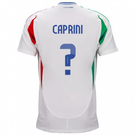 Kandiny Homme Maillot Italie Maat Daniel Caprini #0 Blanc Tenues Extérieur 24-26 T-Shirt