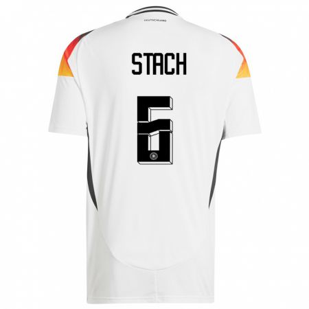Kandiny Femme Maillot Allemagne Anton Stach #6 Blanc Tenues Domicile 24-26 T-Shirt