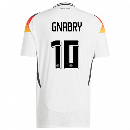 Kandiny Femme Maillot Allemagne Serge Gnabry #10 Blanc Tenues Domicile 24-26 T-Shirt