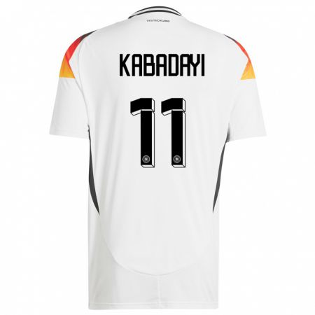 Kandiny Femme Maillot Allemagne Yusuf Kabadayi #11 Blanc Tenues Domicile 24-26 T-Shirt