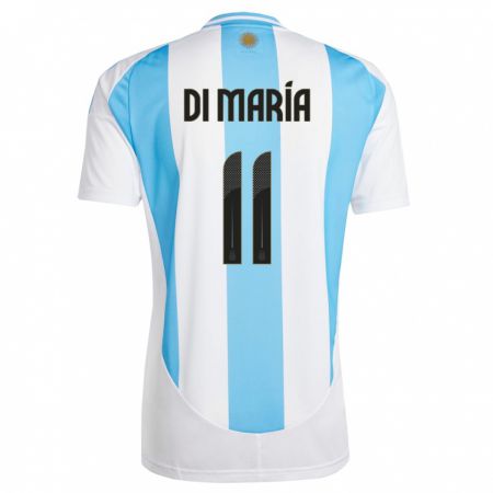 Kandiny Femme Maillot Argentine Angel Di Maria #11 Blanc Bleu Tenues Domicile 24-26 T-Shirt