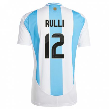 Kandiny Femme Maillot Argentine Geronimo Rulli #12 Blanc Bleu Tenues Domicile 24-26 T-Shirt