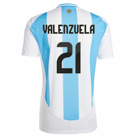 Kandiny Femme Maillot Argentine Fernando Valenzuela #21 Blanc Bleu Tenues Domicile 24-26 T-Shirt