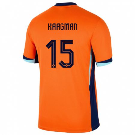 Kandiny Femme Maillot Pays-Bas Inessa Kaagman #15 Orange Tenues Domicile 24-26 T-Shirt