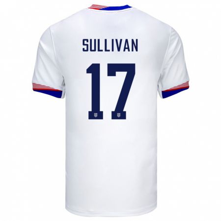 Kandiny Femme Maillot États-Unis Andi Sullivan #17 Blanc Tenues Domicile 24-26 T-Shirt