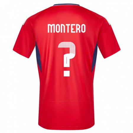 Kandiny Femme Maillot Costa Rica Claudio Montero #0 Rouge Tenues Domicile 24-26 T-Shirt