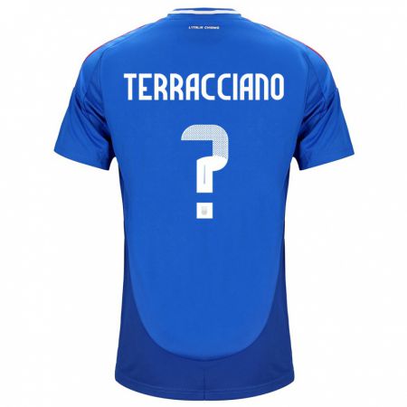 Kandiny Femme Maillot Italie Filippo Terracciano #0 Bleu Tenues Domicile 24-26 T-Shirt