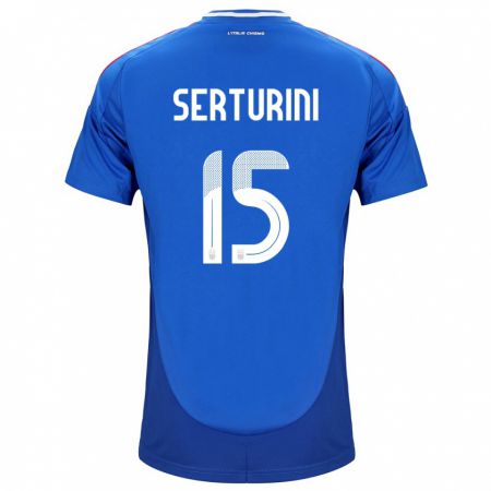 Kandiny Femme Maillot Italie Annamaria Serturini #15 Bleu Tenues Domicile 24-26 T-Shirt
