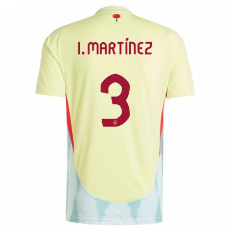 Kandiny Femme Maillot Espagne Inigo Martinez #3 Jaune Tenues Extérieur 24-26 T-Shirt