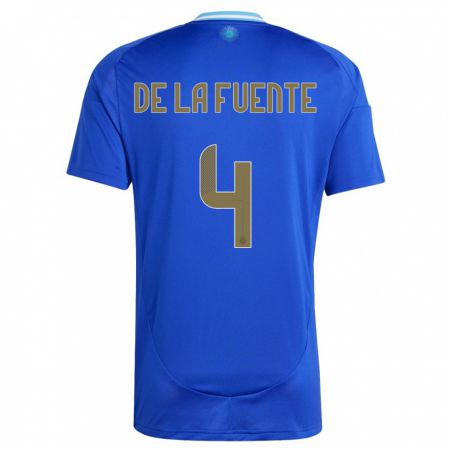 Kandiny Femme Maillot Argentine Hernan De La Fuente #4 Bleu Tenues Extérieur 24-26 T-Shirt