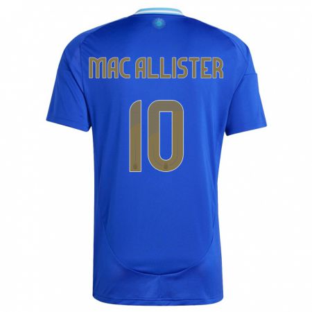 Kandiny Femme Maillot Argentine Alexis Mac Allister #10 Bleu Tenues Extérieur 24-26 T-Shirt