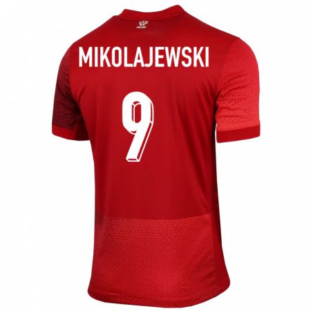 Kandiny Femme Maillot Pologne Daniel Mikolajewski #9 Rouge Tenues Extérieur 24-26 T-Shirt