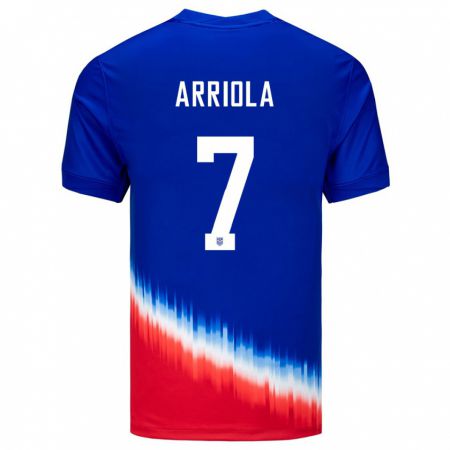Kandiny Femme Maillot États-Unis Paul Arriola #7 Bleu Tenues Extérieur 24-26 T-Shirt