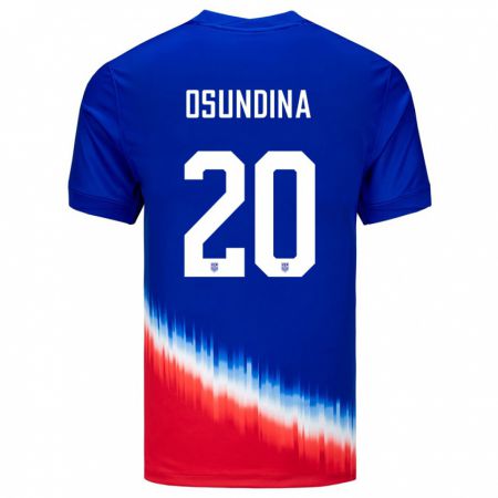 Kandiny Femme Maillot États-Unis Korede Osundina #20 Bleu Tenues Extérieur 24-26 T-Shirt