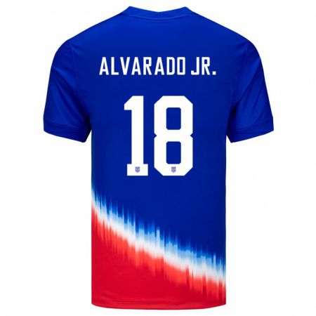 Kandiny Femme Maillot États-Unis Alejandro Alvarado Jr #18 Bleu Tenues Extérieur 24-26 T-Shirt