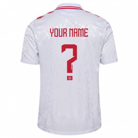 Kandiny Femme Maillot Danemark Votre Nom #0 Blanc Tenues Extérieur 24-26 T-Shirt