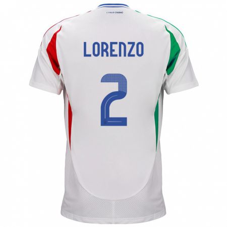Kandiny Femme Maillot Italie Giovanni Di Lorenzo #2 Blanc Tenues Extérieur 24-26 T-Shirt