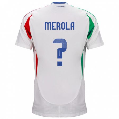 Kandiny Femme Maillot Italie Antonio Stefano Merola #0 Blanc Tenues Extérieur 24-26 T-Shirt