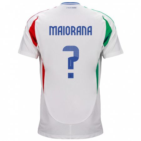 Kandiny Femme Maillot Italie Stefano Maiorana #0 Blanc Tenues Extérieur 24-26 T-Shirt