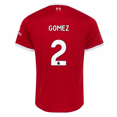 Kandiny Enfant Maillot Joe Gomez #2 Rouge Tenues Domicile 2023/24 T-Shirt