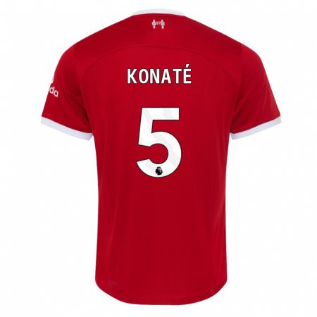 Kandiny Enfant Maillot Ibrahima Konaté #5 Rouge Tenues Domicile 2023/24 T-Shirt
