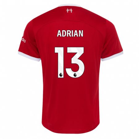 Kandiny Enfant Maillot Adrián #13 Rouge Tenues Domicile 2023/24 T-Shirt