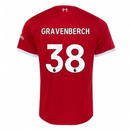 Kandiny Enfant Maillot Ryan Gravenberch #38 Rouge Tenues Domicile 2023/24 T-Shirt