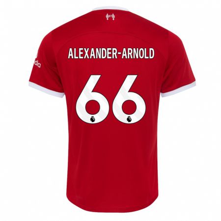 Kandiny Enfant Maillot Trent Alexander-Arnold #66 Rouge Tenues Domicile 2023/24 T-Shirt