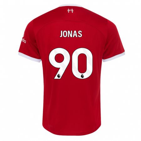 Kandiny Enfant Maillot Lee Jonas #90 Rouge Tenues Domicile 2023/24 T-Shirt
