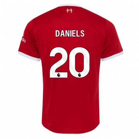Kandiny Enfant Maillot Yana Daniels #20 Rouge Tenues Domicile 2023/24 T-Shirt