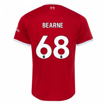 Kandiny Enfant Maillot Jack Bearne #68 Rouge Tenues Domicile 2023/24 T-Shirt