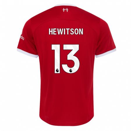 Kandiny Enfant Maillot Luke Hewitson #13 Rouge Tenues Domicile 2023/24 T-Shirt