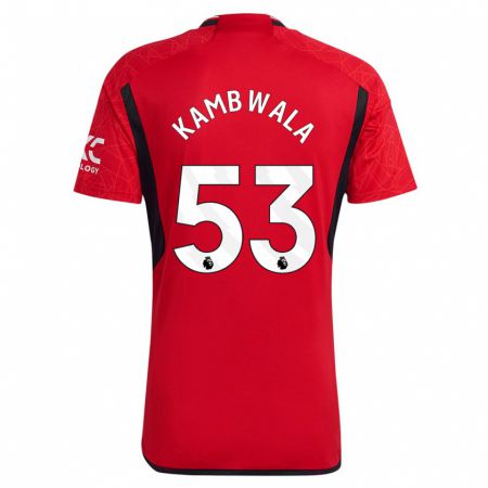 Kandiny Enfant Maillot Willy Kambwala #53 Rouge Tenues Domicile 2023/24 T-Shirt