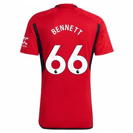Kandiny Enfant Maillot Rhys Bennett #66 Rouge Tenues Domicile 2023/24 T-Shirt