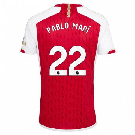 Kandiny Enfant Maillot Pablo Mari #22 Rouge Tenues Domicile 2023/24 T-Shirt
