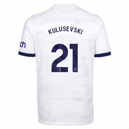 Kandiny Enfant Maillot Dejan Kulusevski #21 Blanc Tenues Domicile 2023/24 T-Shirt