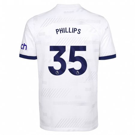 Kandiny Enfant Maillot Ashley Phillips #35 Blanc Tenues Domicile 2023/24 T-Shirt