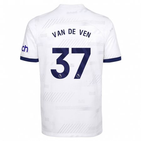 Kandiny Enfant Maillot Micky Van De Ven #37 Blanc Tenues Domicile 2023/24 T-Shirt