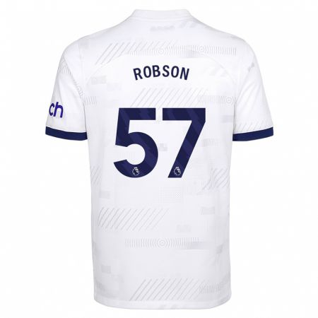 Kandiny Enfant Maillot Max Robson #57 Blanc Tenues Domicile 2023/24 T-Shirt