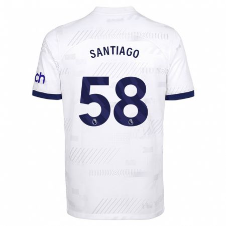 Kandiny Enfant Maillot Yago Santiago #58 Blanc Tenues Domicile 2023/24 T-Shirt