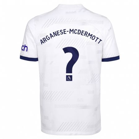 Kandiny Enfant Maillot Pele Arganese-Mcdermott #0 Blanc Tenues Domicile 2023/24 T-Shirt