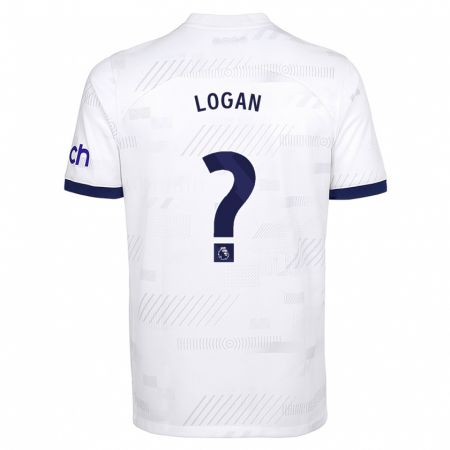 Kandiny Enfant Maillot Calum Logan #0 Blanc Tenues Domicile 2023/24 T-Shirt