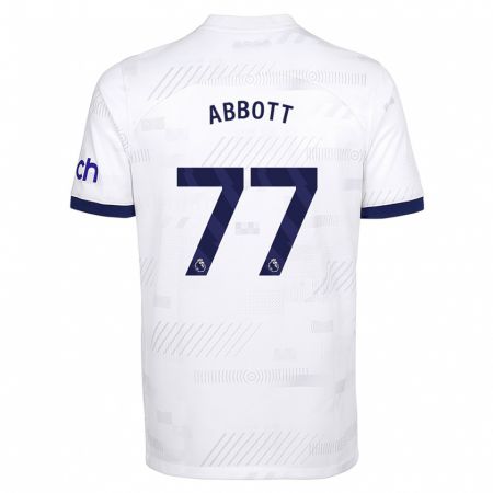 Kandiny Enfant Maillot George Abbott #77 Blanc Tenues Domicile 2023/24 T-Shirt