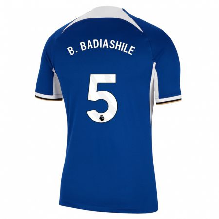 Kandiny Enfant Maillot Benoît Badiashile #5 Bleu Tenues Domicile 2023/24 T-Shirt