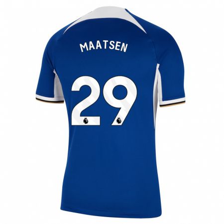 Kandiny Enfant Maillot Ian Maatsen #29 Bleu Tenues Domicile 2023/24 T-Shirt